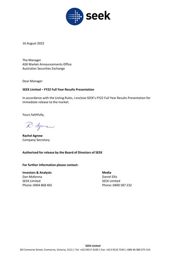 Miniature Seek Limited
 Rapport financier 2022