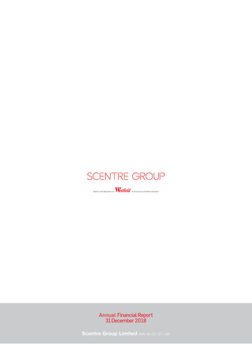 Thumbnail Scentre Group Annual Report 2018