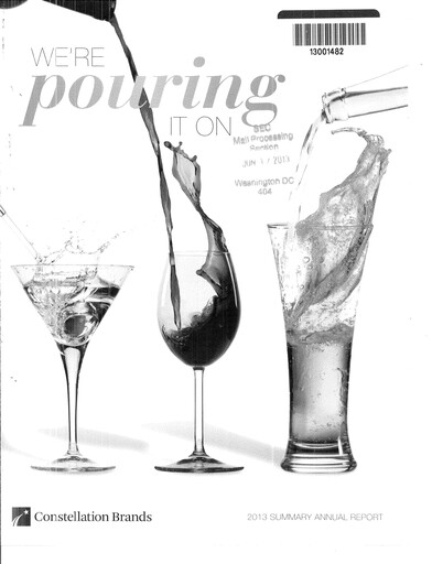 Thumbnail Constellation Brands Annual Report 2013