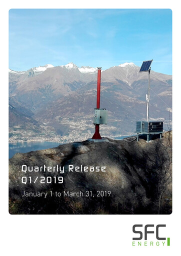 Thumbnail SFC Energy AG Quarterly Report 2019-q1