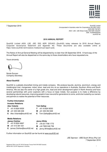 Thumbnail South32 Annual Report 2018