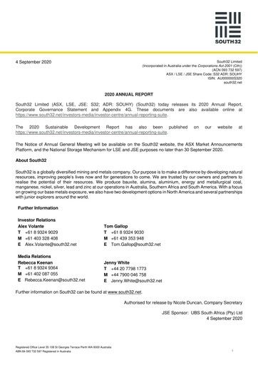 Thumbnail South32 Annual Report 2020