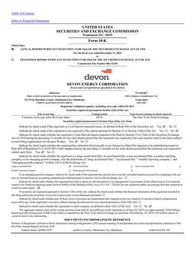 Thumbnail Devon Energy
 Annual Report 2023
