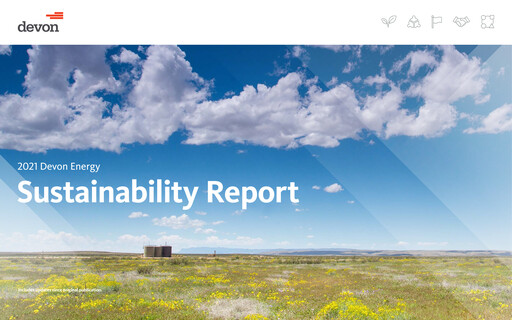 Thumbnail Devon Energy
 Sustainability Report 2021