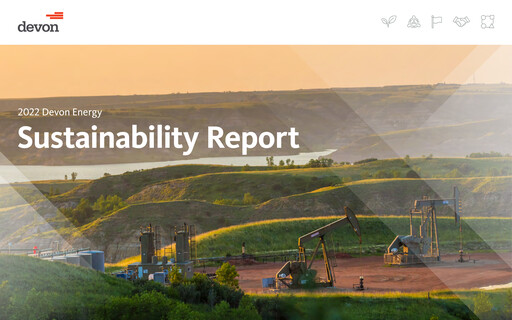 Thumbnail Devon Energy
 Sustainability Report 2022