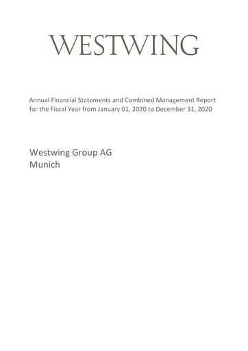 Vorschaubild Westwing Group Finanzmitteilung 2020