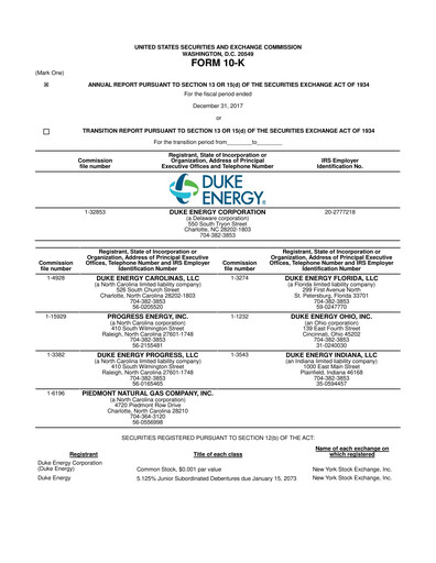 Thumbnail Duke Energy Financial Report 2017