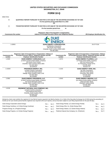 Thumbnail Duke Energy Quarterly Report 2018-q1