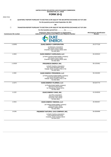 Thumbnail Duke Energy Quarterly Report 2021-q3