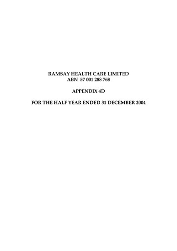 Miniature Ramsay Health Care Rapport semestriel 2005-h1