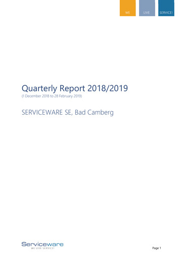 Thumbnail Serviceware Quarterly Report 2018-2019-q1
