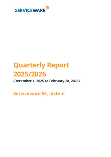 Thumbnail Serviceware Quarterly Report 2025-2026-q1