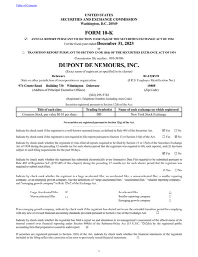 Thumbnail Dupont De Nemours Annual Report 2023