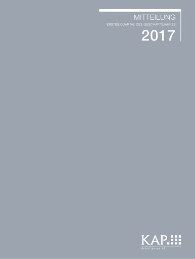 Miniature KAP AG Rapport trimestriel 2017-q1