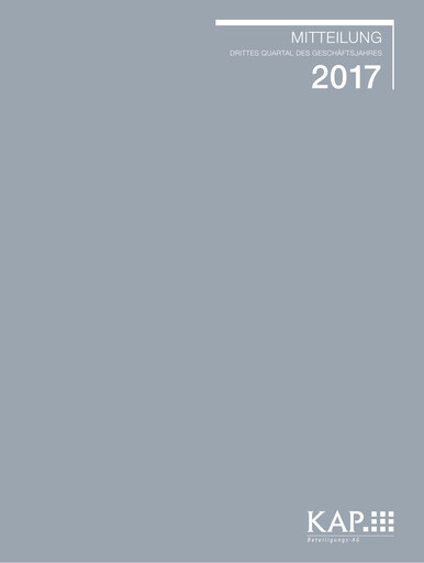 Miniature KAP AG Rapport trimestriel 2017-q3