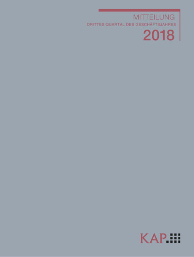 Miniature KAP AG Rapport trimestriel 2018-q3