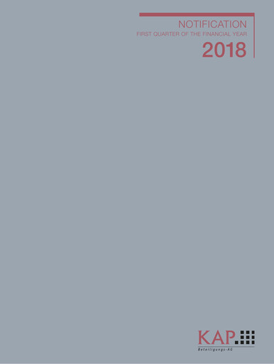Miniature KAP AG Rapport trimestriel 2018-q1