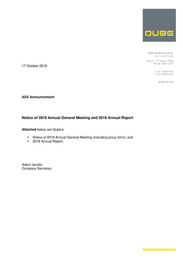 Thumbnail Qube Holdings Annual Report 2018