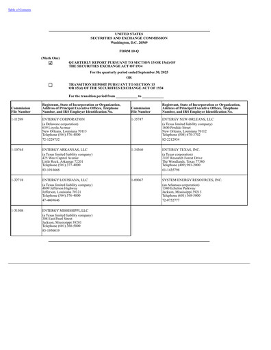 Miniature Entergy Rapport trimestriel 2025-q3