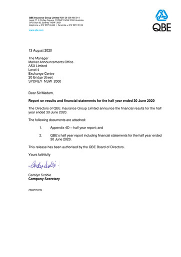 Thumbnail QBE Insurance
 Half-year Report 2020-h1