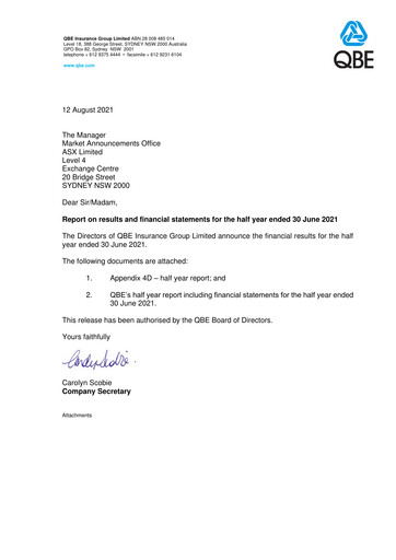 Thumbnail QBE Insurance
 Half-year Report 2021-h1