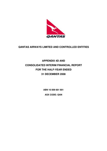 Thumbnail Qantas Airways
 Half-year Report 2008-h1
