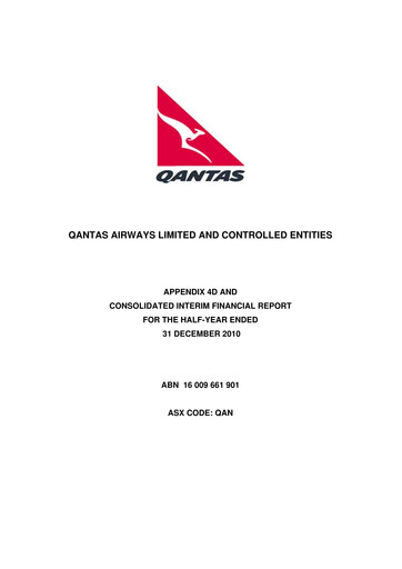 Thumbnail Qantas Airways
 Half-year Report 2010-h1