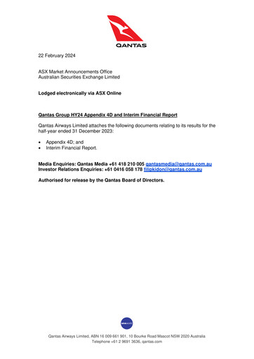 Thumbnail Qantas Airways
 Half-year Report 2024-h1