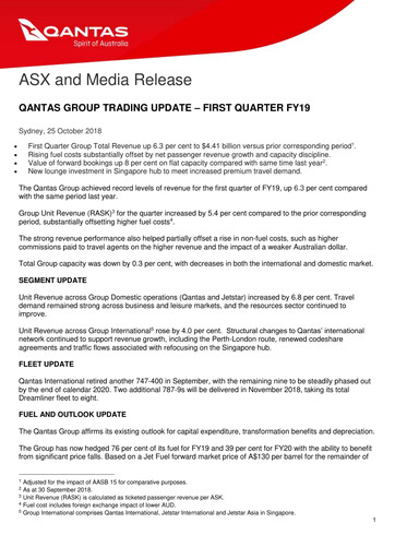 Miniature Qantas Airways
 Rapport trimestriel 2019-q1