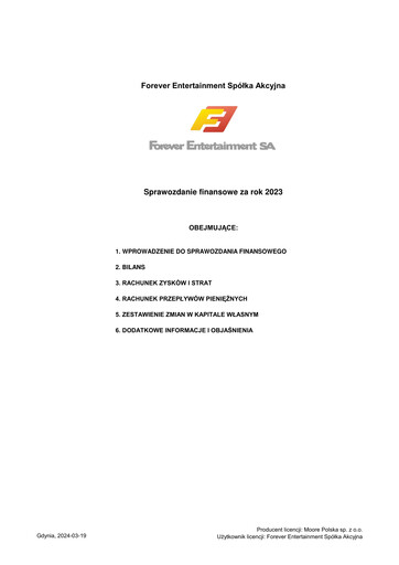 Thumbnail Forever Entertainment Financial Statement 2023