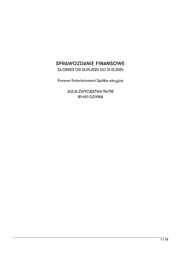 Thumbnail Forever Entertainment Financial Statement 2024