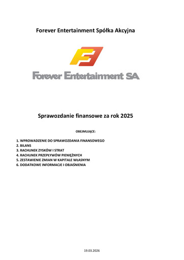 Thumbnail Forever Entertainment Financial Statement 2025