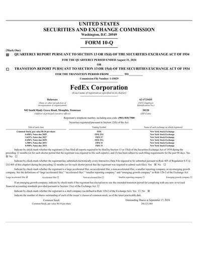 Thumbnail FedEx Quarterly Report 2025-q1