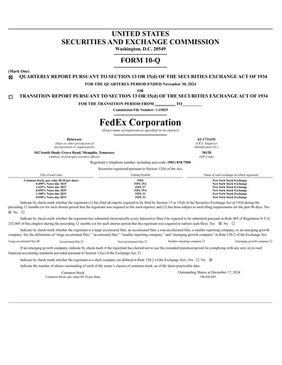 Thumbnail FedEx Quarterly Report 2025-q2