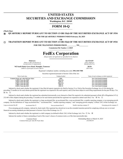 Thumbnail FedEx Quarterly Report 2025-q3