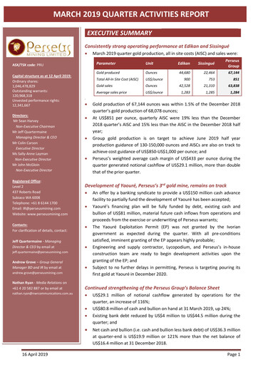Thumbnail Perseus Mining Quarterly Report 2019-q1