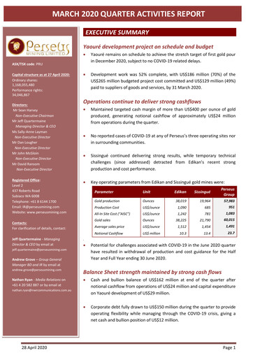 Thumbnail Perseus Mining Quarterly Report 2020-q1