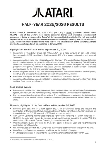 Miniature ATARI Rapport semestriel 2025-2026