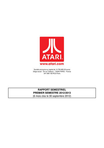 Miniature ATARI Rapport semestriel 2012-2013