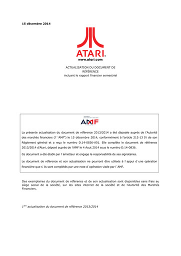 Miniature ATARI Rapport semestriel 2014-2015