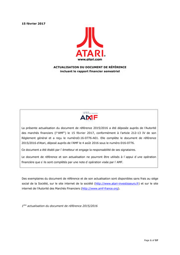 Miniature ATARI Rapport semestriel 2016-h1