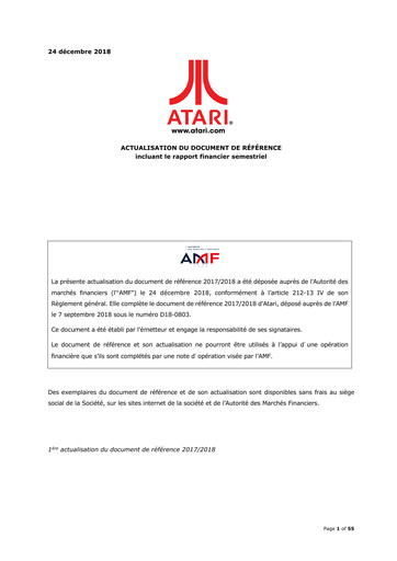 Miniature ATARI Rapport semestriel 2018-h1