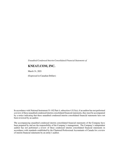 Vorschaubild kneat.com Quartalsbericht 2021-q1