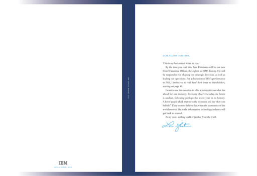 Thumbnail IBM Annual Report 2001