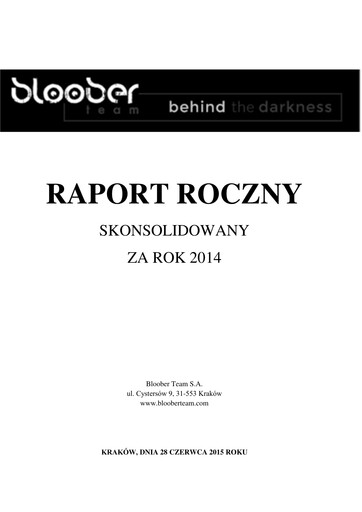 Thumbnail Bloober Team Annual Report 2014