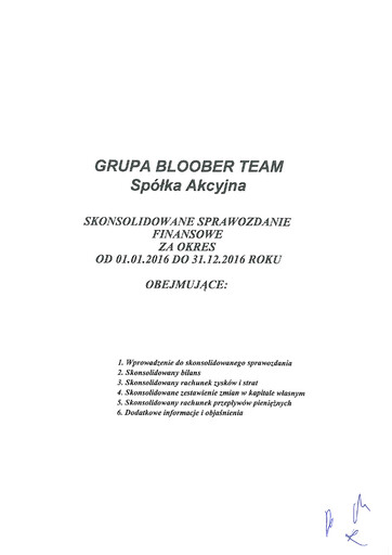Thumbnail Bloober Team Financial Statement 2016