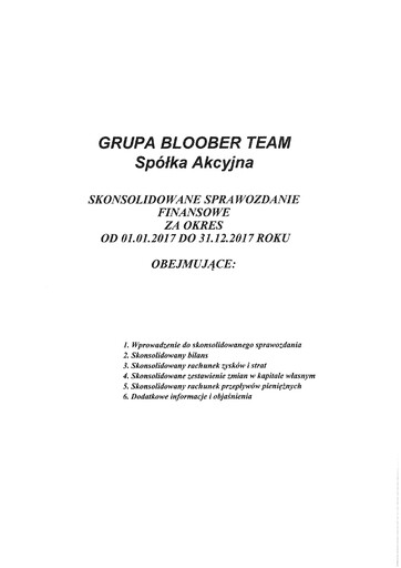 Thumbnail Bloober Team Financial Statement 2017