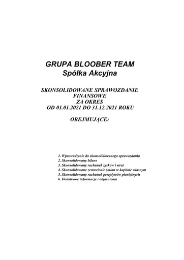 Thumbnail Bloober Team Financial Statement 2021