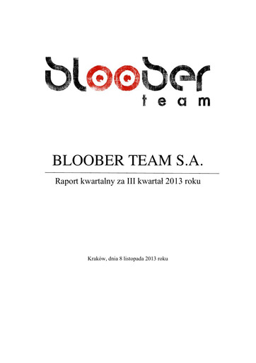 Thumbnail Bloober Team Quarterly Report 2013-q3