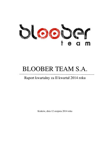 Thumbnail Bloober Team Quarterly Report 2014-q2